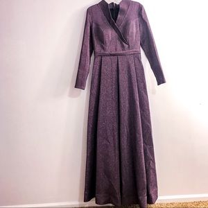 Fancy dark purple modest gown dress abaya kuftan used once